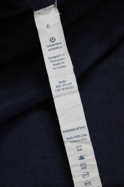 Lululemon Women Capri Leggings Blue Nylon Solid Size 6