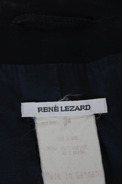 Rene Lezard Women Basic Wool Jacket Black Button Long Sleeve Size S