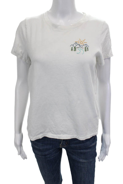 Athleta Womens Pullover T-Shirt White Nylon Crew Neck Long Sleeve Size L