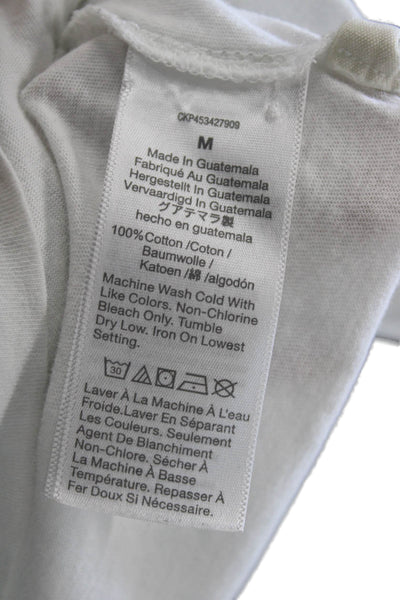 Athleta Womens Pullover T-Shirt White Nylon Crew Neck Long Sleeve Size L