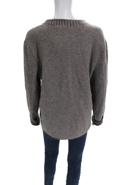 Inhabit Womens Brown Cashmere V Neck Pullover Sweater Long Sleeve Size L