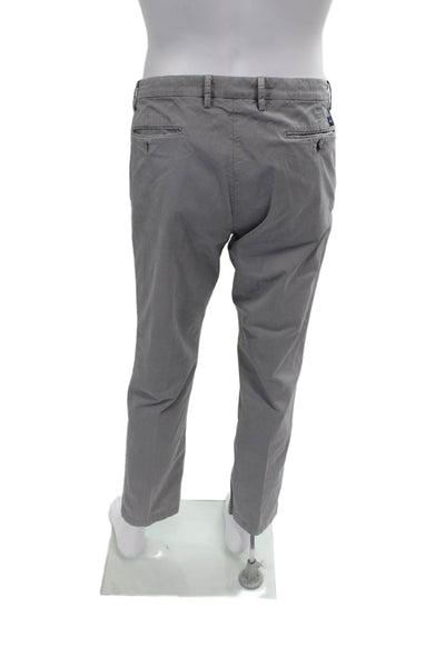 Masons Men Chino Pants Gray Cotton Button Solid Spring Size 52