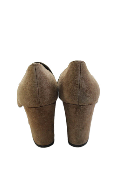 Stuart Weitzman Womens Suede Tasseled Pointed Toe Pump High Heels Brown Size 9