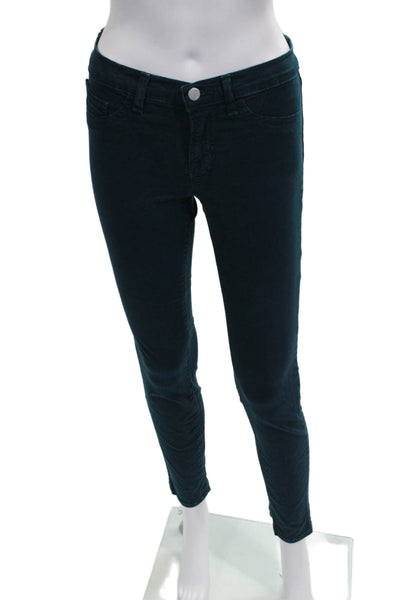 J Brand Womens Skinny Jeans Blue Low Rise Button Cotton Size 25