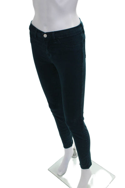 J Brand Womens Skinny Jeans Blue Low Rise Button Cotton Size 25