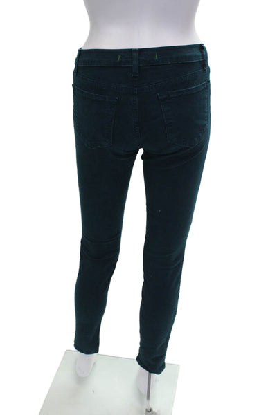 J Brand Womens Skinny Jeans Blue Low Rise Button Cotton Size 25