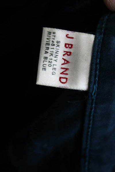 J Brand Womens Skinny Jeans Blue Low Rise Button Cotton Size 25