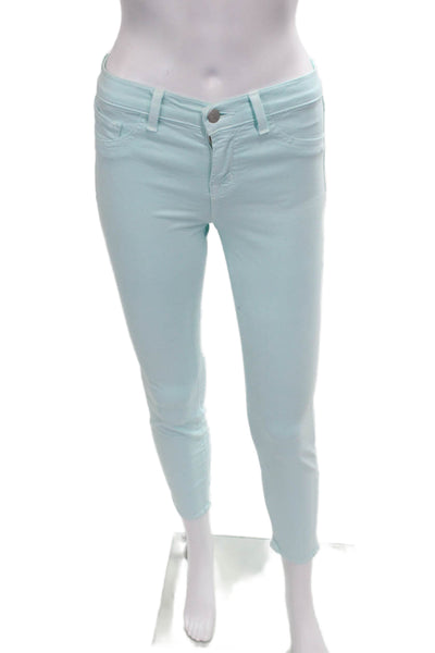 J Brand Women Skinny Jeans Blue Low Rise Button Cotton Blend Size 26