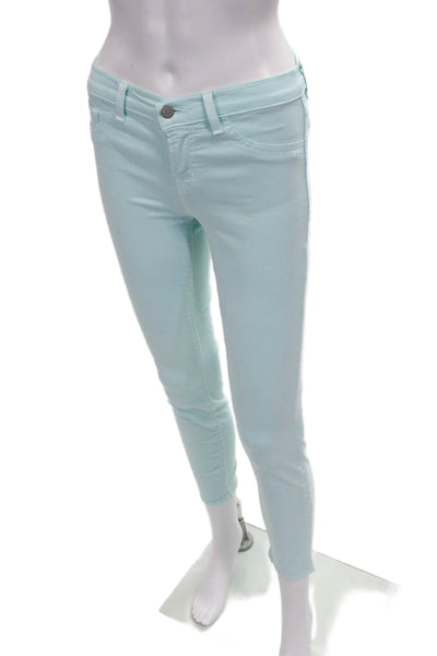 J Brand Women Skinny Jeans Blue Low Rise Button Cotton Blend Size 26