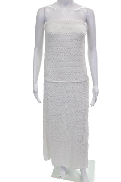 Vitamin A Womens Maxi Dress White Strapless Polyester Size S