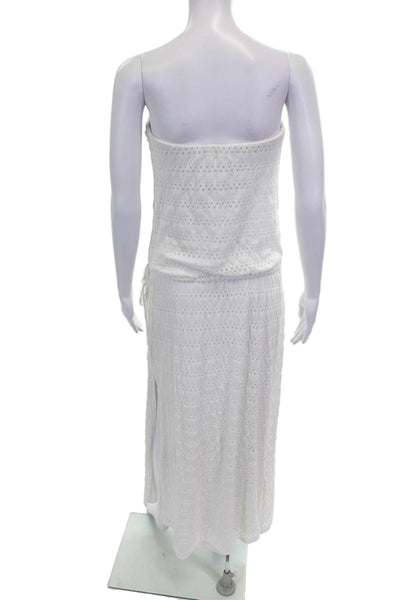 Vitamin A Womens Maxi Dress White Strapless Polyester Size S