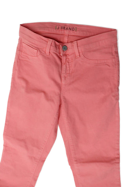 J Brand Women Skinny Jeans Pink Low Rise Cotton Blend Inseam 29 Size 26