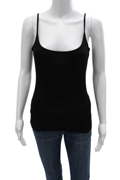 J Crew Women Black Modal Round Neck Spaghetti Strap Tank Size XS
