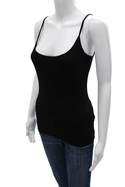 J Crew Women Black Modal Round Neck Spaghetti Strap Tank Size XS