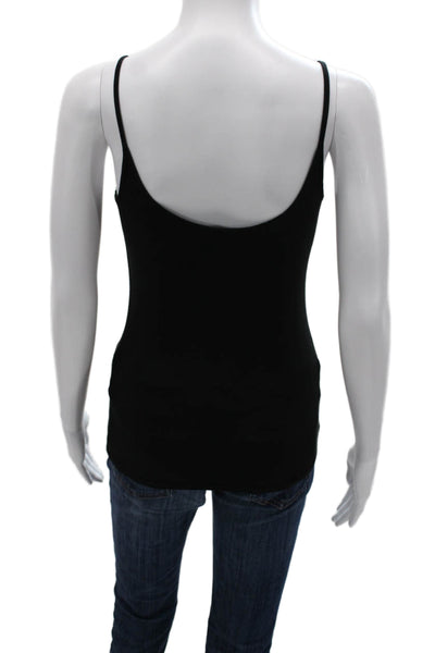 J Crew Women Black Modal Round Neck Spaghetti Strap Tank Size XS