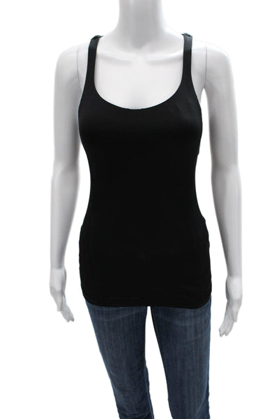 Lululemon Women Black Scoop Neck Basic Sleeveless Tank Nylon Blend Size S