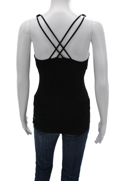 Lululemon Women Black Scoop Neck Basic Sleeveless Tank Nylon Blend Size S