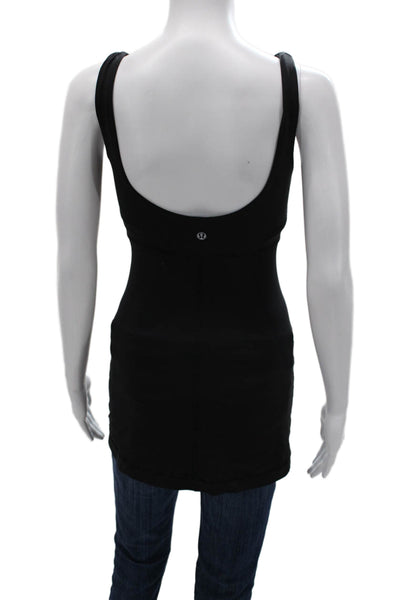 Lululemon Womens Black Basic Tank Nylon Blend Scoop Neck Sleeveless Size S