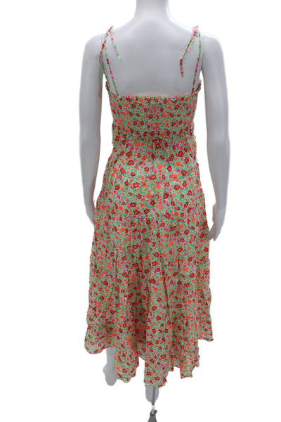 J Crew Womens Floral Cotton Sundress Square Neck Sleeveless Long Size XS