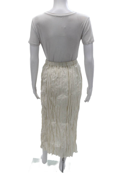 J Crew Women Maxi Skirt Beige Viscose Drawstring Long Size S