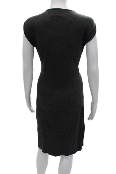 Saint Grace Womens T Shirt Dress Gray VNeck Rayon Short Sleeve Knee Size S