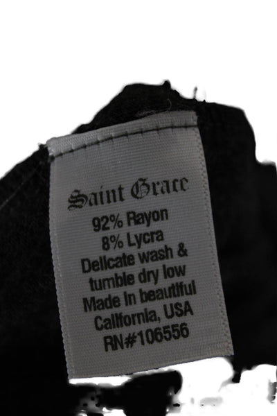 Saint Grace Womens T Shirt Dress Gray VNeck Rayon Short Sleeve Knee Size S