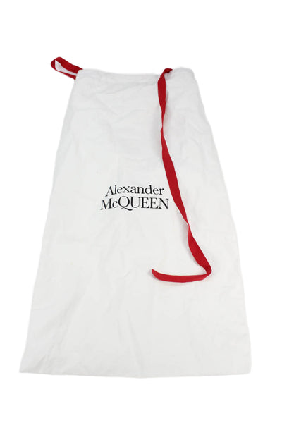 Alexander McQueen Women's Round Toe Pull-On Leather Boots White Size 10