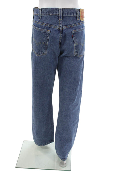 Levis Mens Bootcut Jeans Blue Cotton Mid Rise Button Fly Size 34