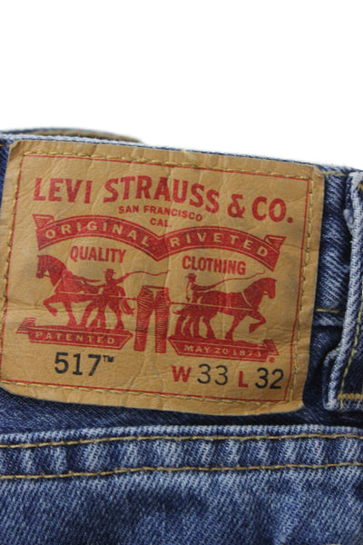 Levis Mens Bootcut Jeans Blue Cotton Mid Rise Button Fly Size 34