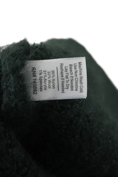Marine Layer Women Pullover Sweater Green Nylon Crew Neck Long Sleeve Size S