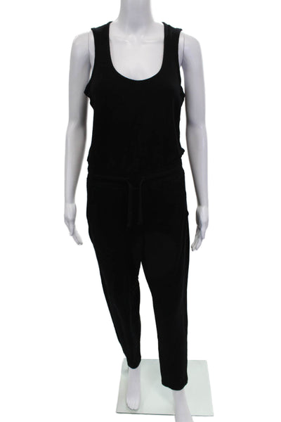 Splendid Women Jumpsuit Black Scoop Neck Sleeveless Button Rayon Size S