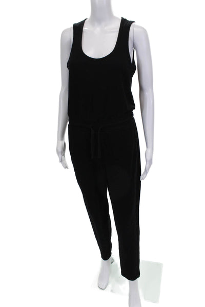 Splendid Women Jumpsuit Black Scoop Neck Sleeveless Button Rayon Size S