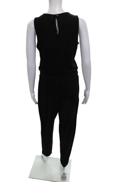 Splendid Women Jumpsuit Black Scoop Neck Sleeveless Button Rayon Size S