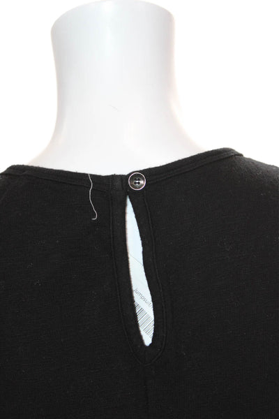 Splendid Women Jumpsuit Black Scoop Neck Sleeveless Button Rayon Size S