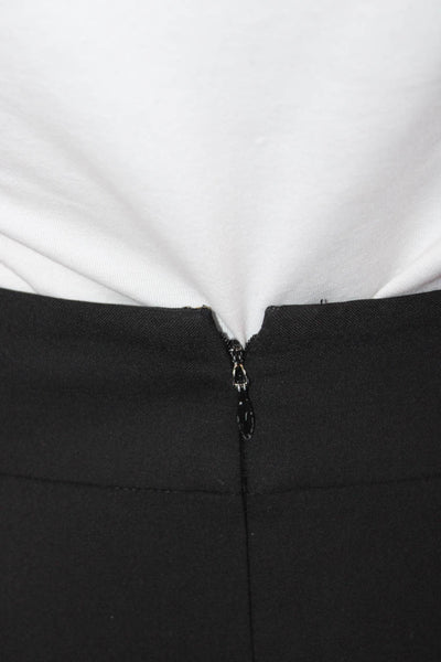 Theory Womens Black Wool Straight Pencil Skirt Zip Knee Length Size 2