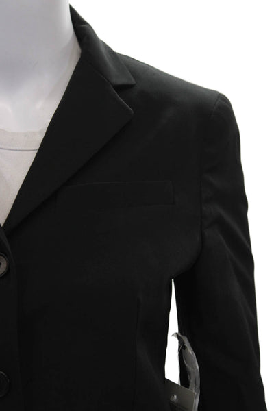 Theory Women Black Long Sleeve Blazer Button Polyester Size 4