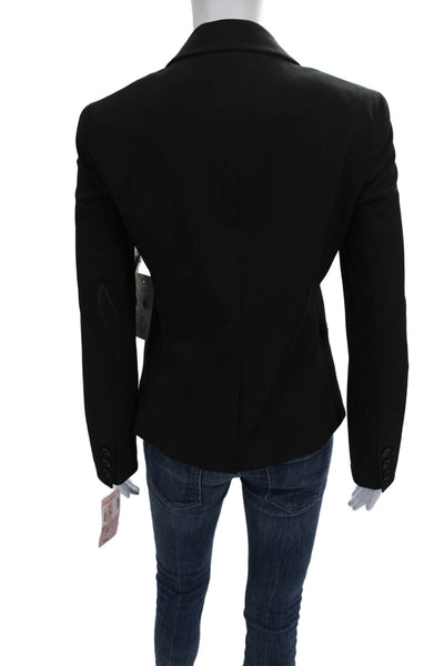 Theory Women Black Long Sleeve Blazer Button Polyester Size 4