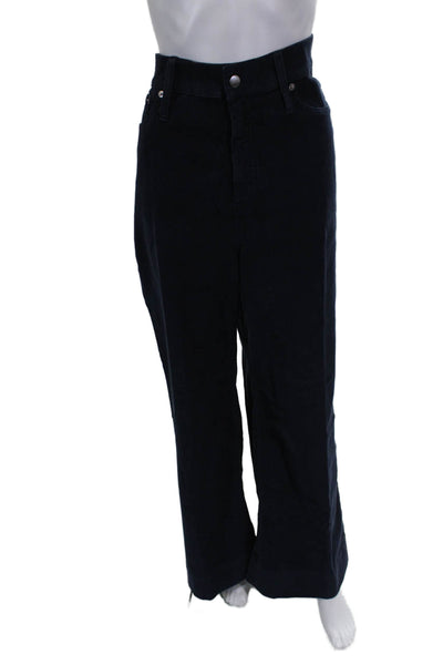 J Crew Women Blue Cotton Pants Button Closure Size 33