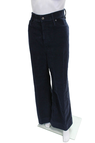 J Crew Women Blue Cotton Pants Button Closure Size 33