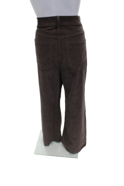 J Crew Womens Brown Button Front Pants 76% Cotton Size 33