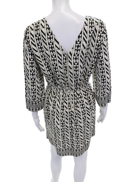 Madewell Women Blouson Silk Boat Neck Black Knee Length 3/4 Sleeve Dress Size 0