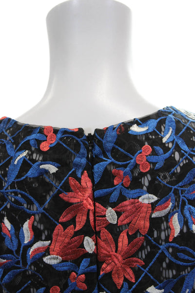 Monique Lhuillier Women Fit & Flare Floral V-Neck Knee-Length Dress Size 2