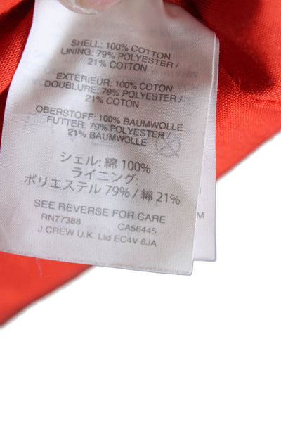 Madewell Women Red Fit & Flare V-Neck 3/4 Sleeve Cotton Dress Size 4
