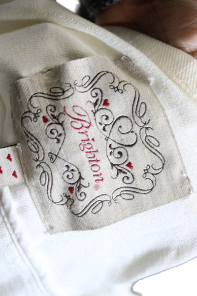 Brighton Womens Basic Denim Jacket White Button Size M
