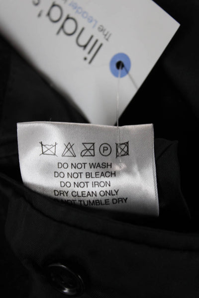 Boggi Mens Cashmere Black Overcoat Button Closure Size 48