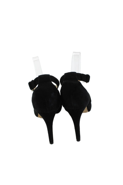 L.K. Bennett Womens Suede Cross Strap Sandal Heels Black Size 41 11