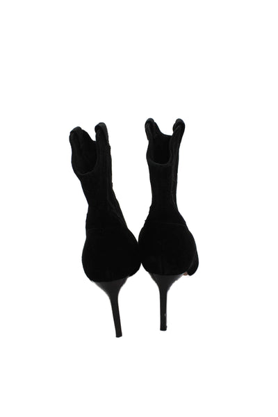 Ba&Sh Womens Suede Stiletto Heel Cowboy Ankle Boots Black Size 41 11