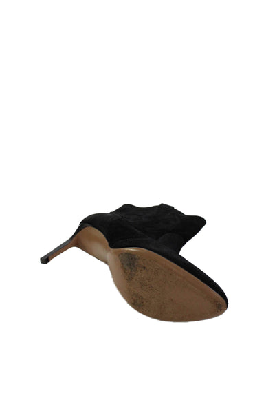 Ba&Sh Womens Suede Stiletto Heel Cowboy Ankle Boots Black Size 41 11