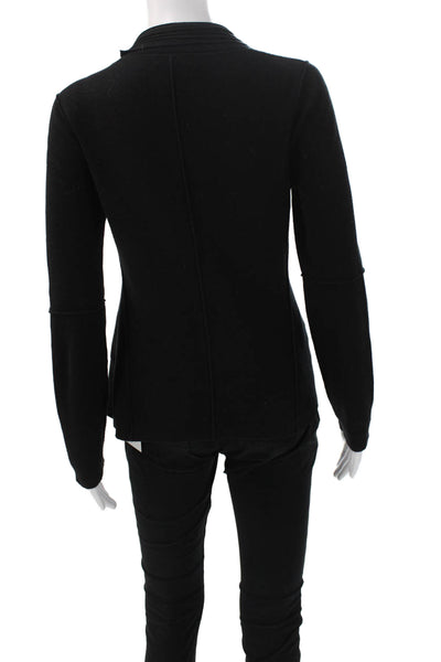 SOH Women Cardigan Cowl Neck Black Button Cotton Long Sleeve Size M