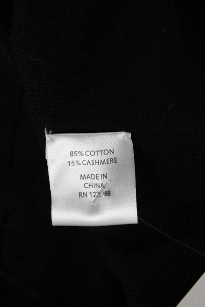 SOH Women Cardigan Cowl Neck Black Button Cotton Long Sleeve Size M